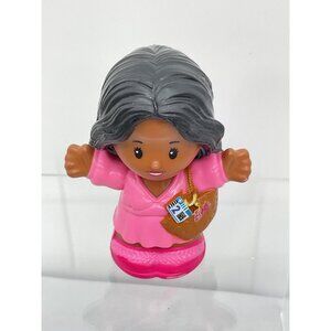 Fisher Price Little People  Barbie African American Mom Pink Purse Girl Figure